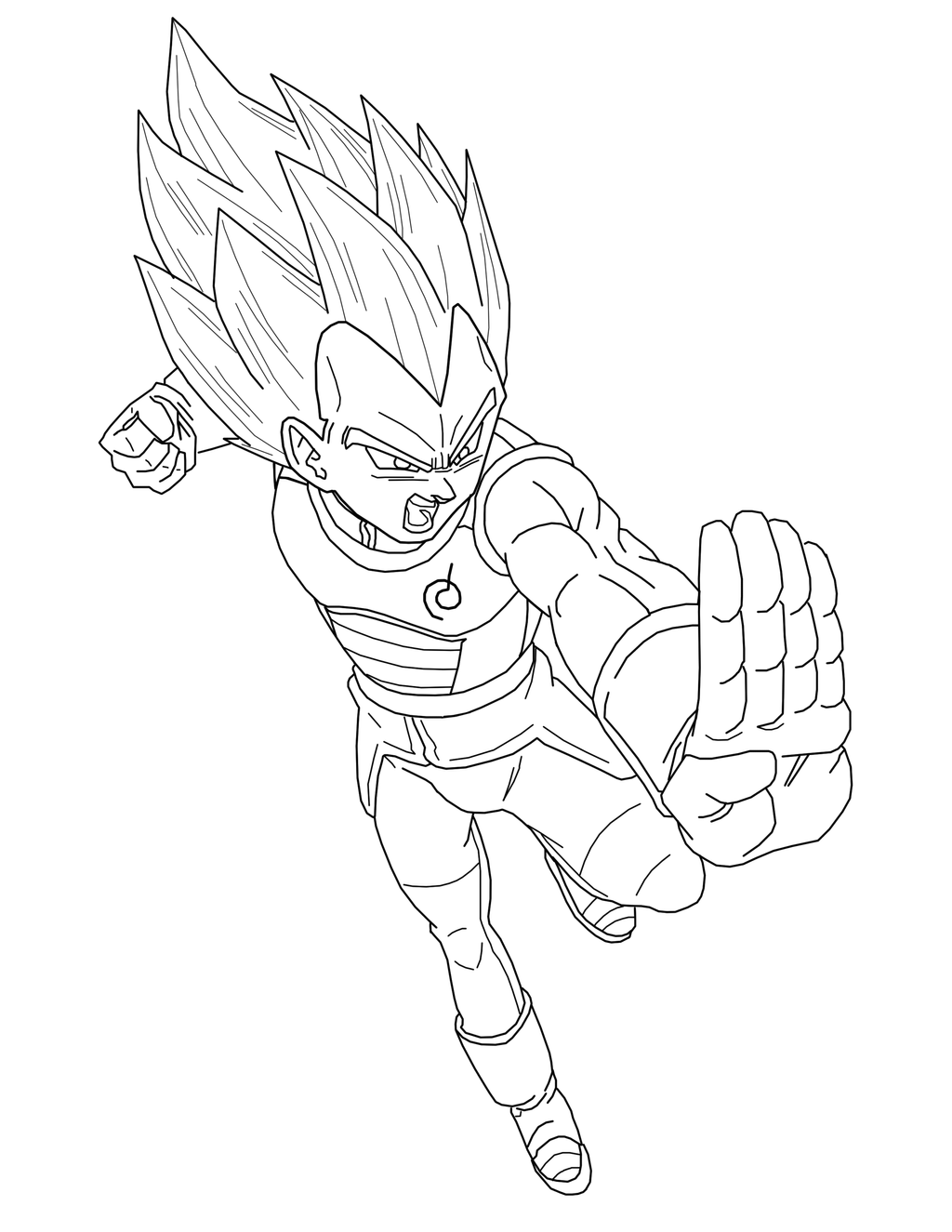 dragon ball z coloring pages of vegeta