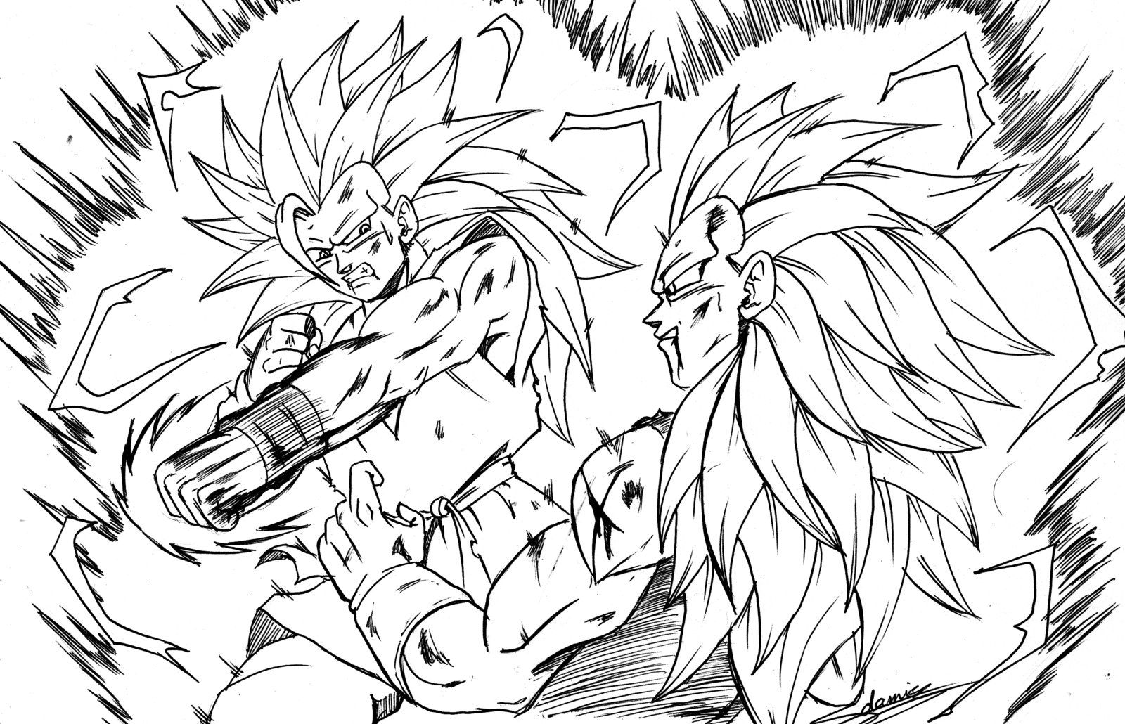 goku vs vegeta coloring pages