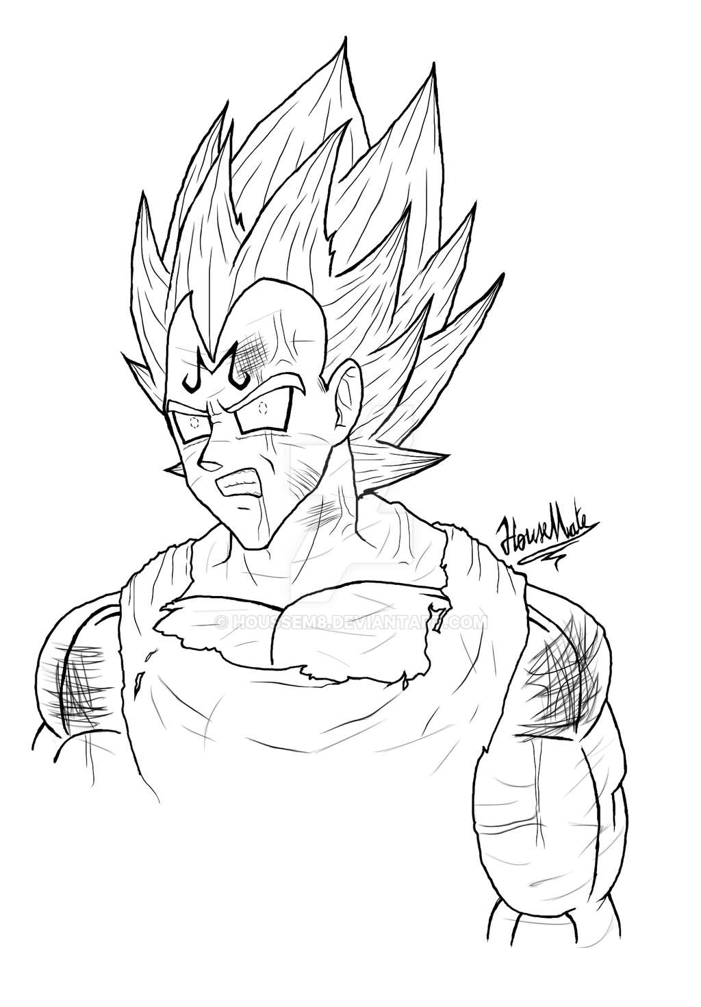 majin vegeta coloring pages