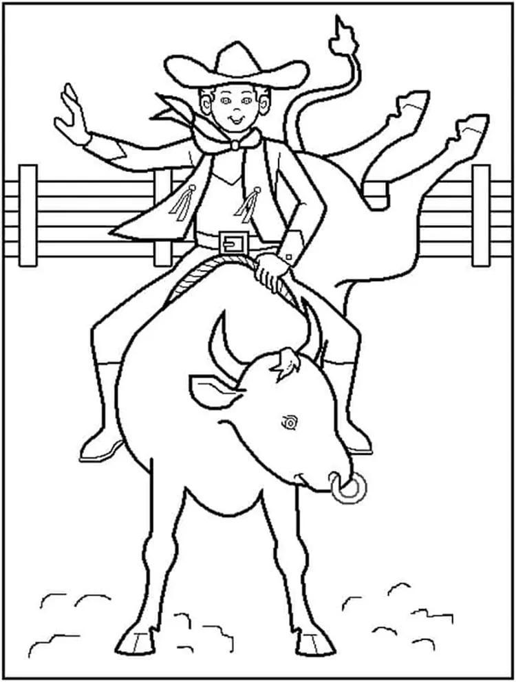 printable cowboy coloring pages