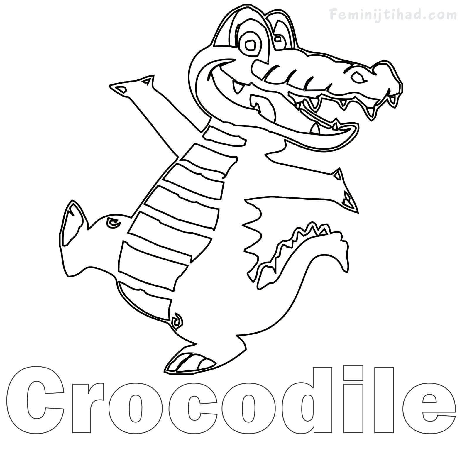 crocodile coloring in pages