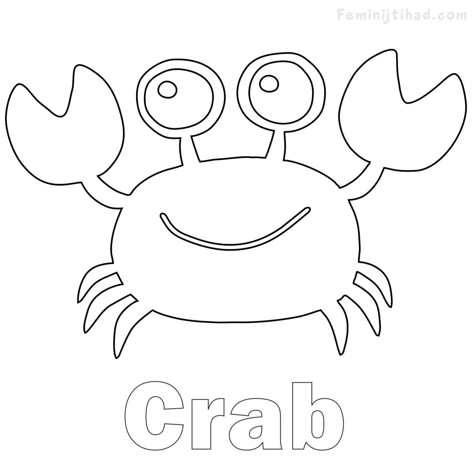 cute crab coloring page