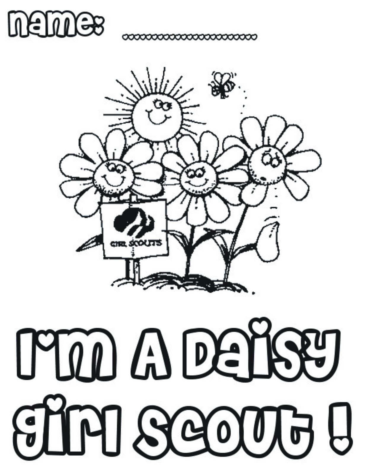 daisy girl scout coloring pages