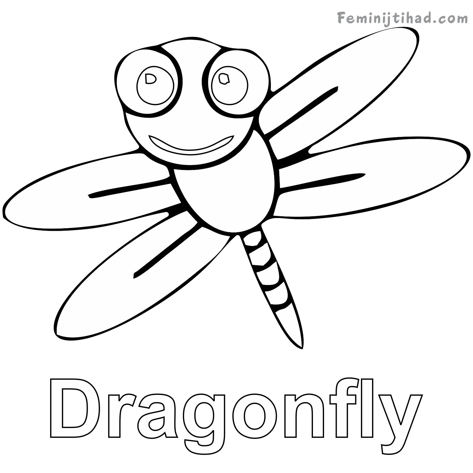 cute dragonfly coloring page