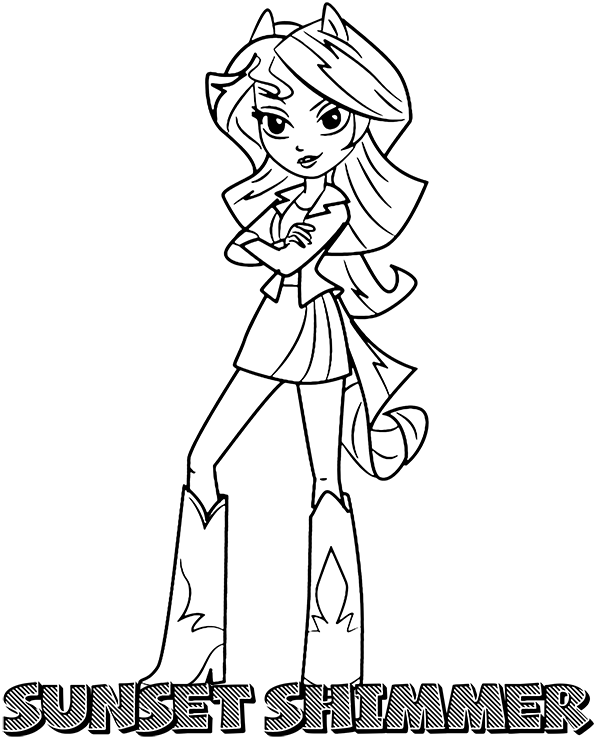 equestria girls sunset shimmer coloring pages