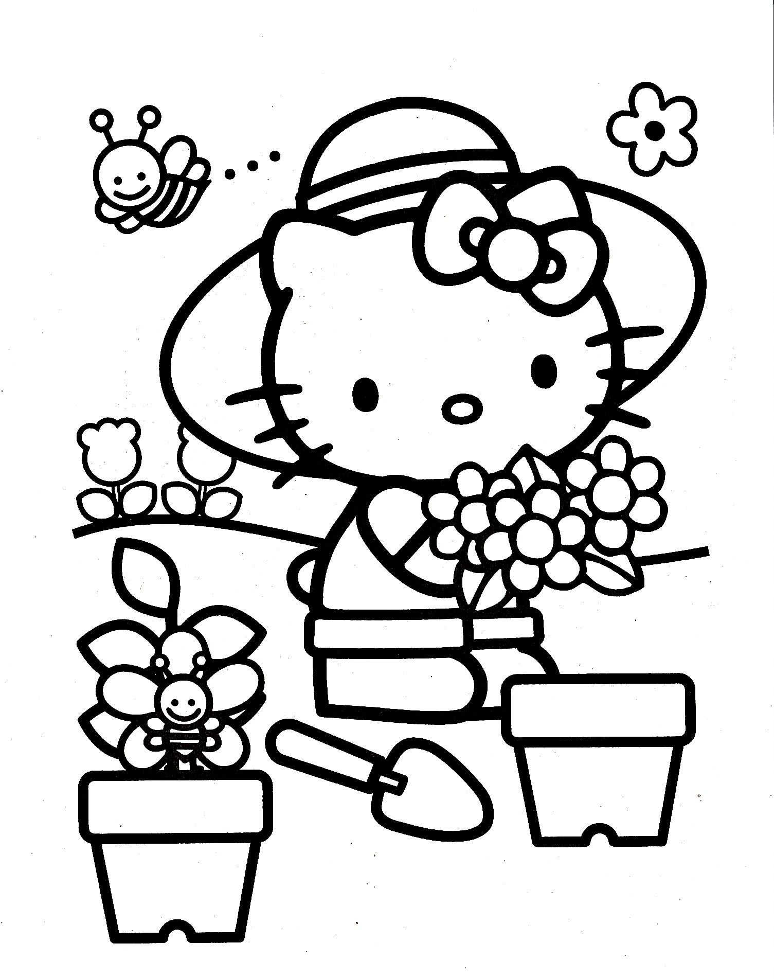 printable hello kitty coloring pages