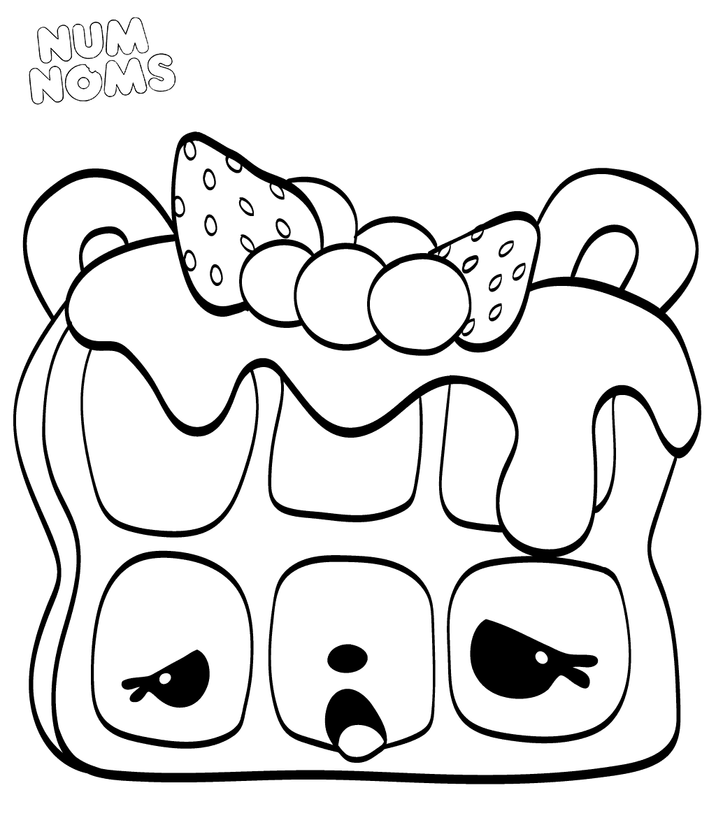 num nom coloring pages waffles