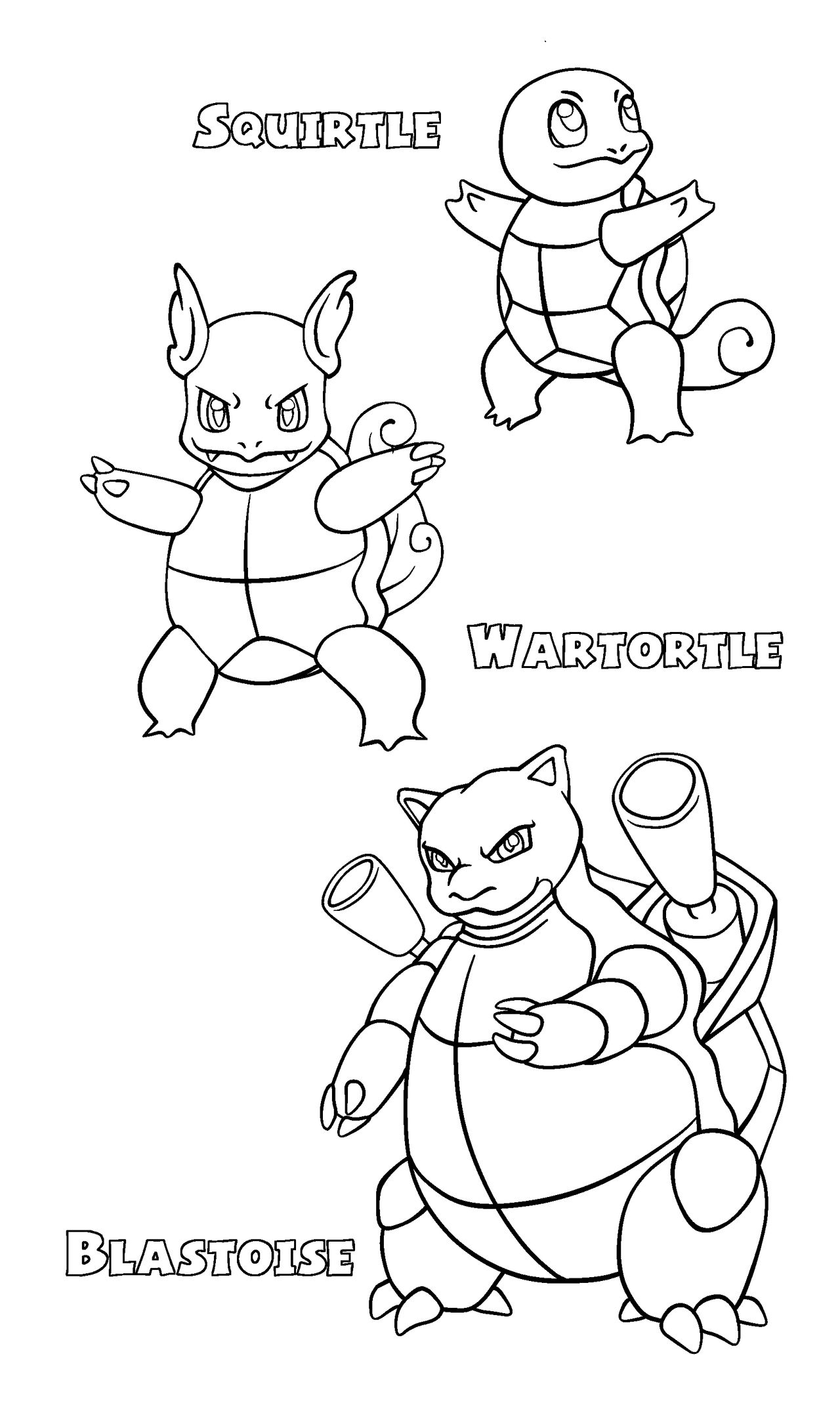 squirtle coloring pages printable and free