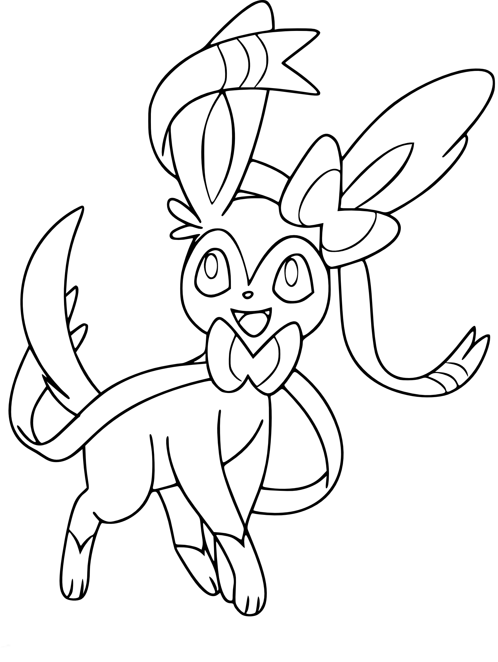 eeveelutions coloring pages sylveon