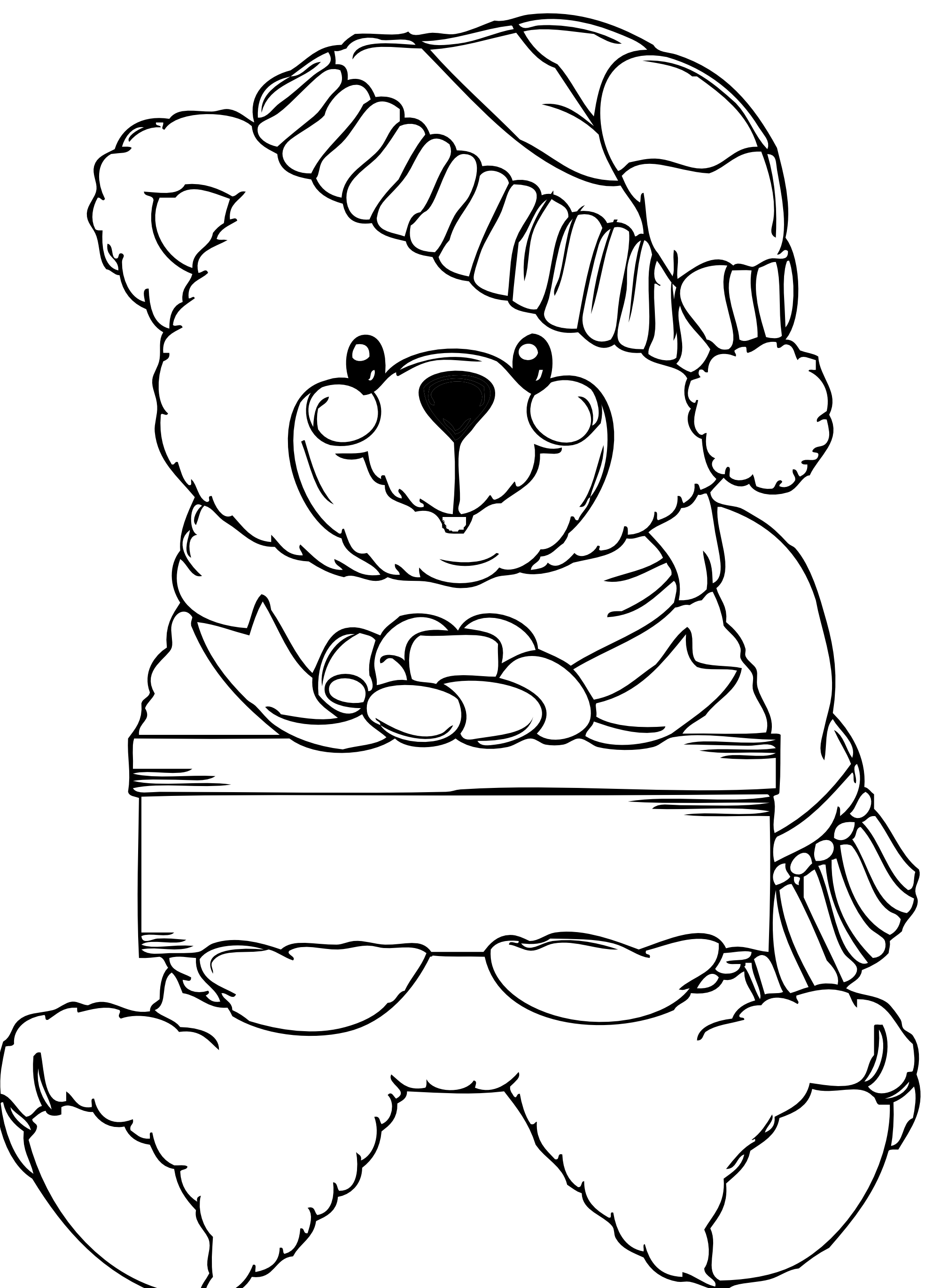 christmas teddy bear coloring pages