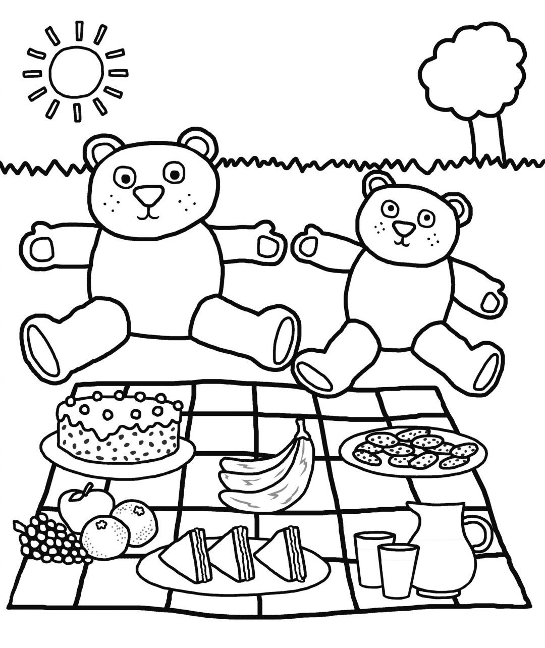 teddy bear picnic coloring pages