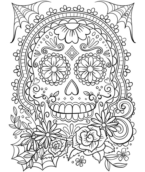 day of the dead sugar skull coloring pages