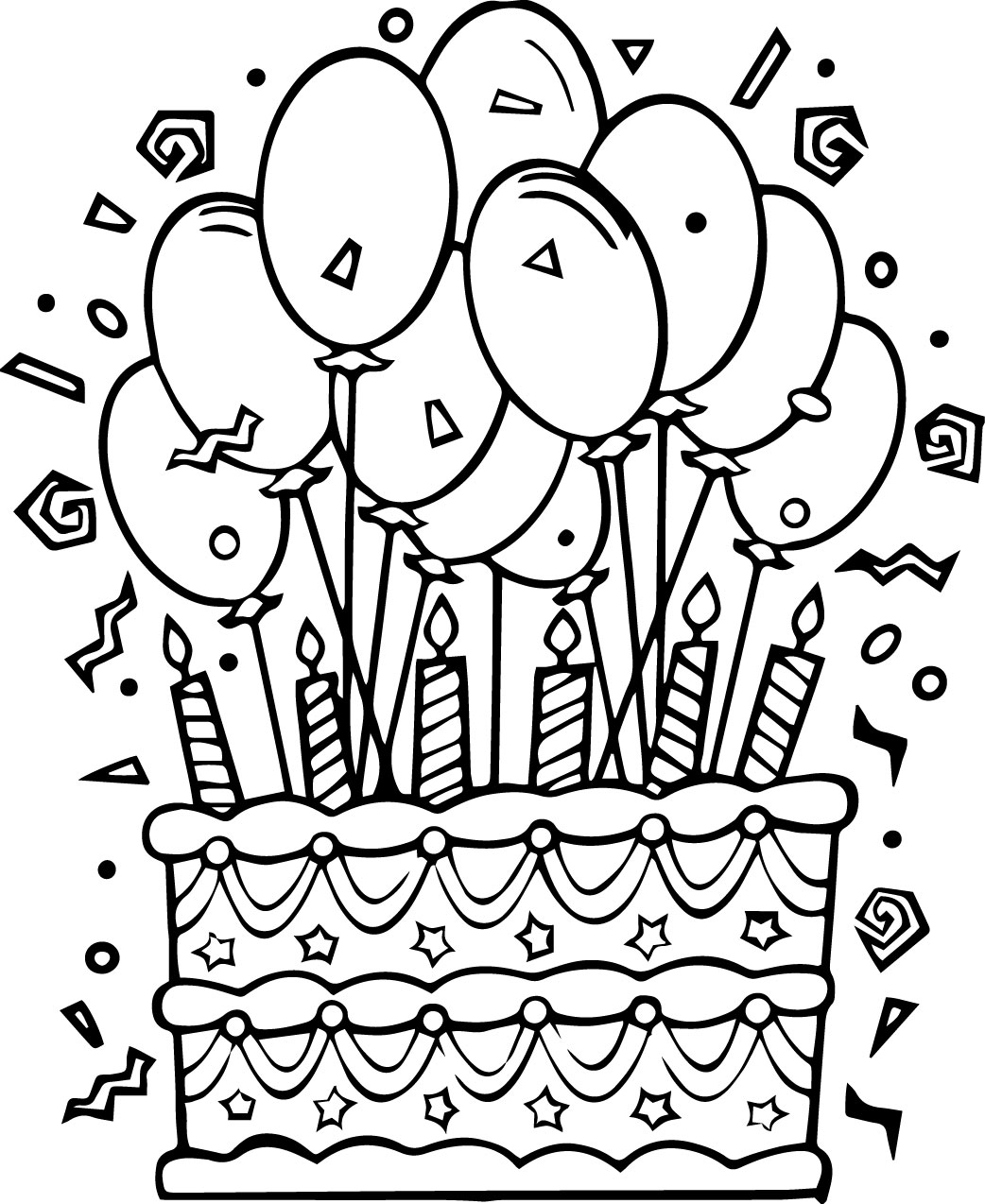 birthday cake coloring pages preschool