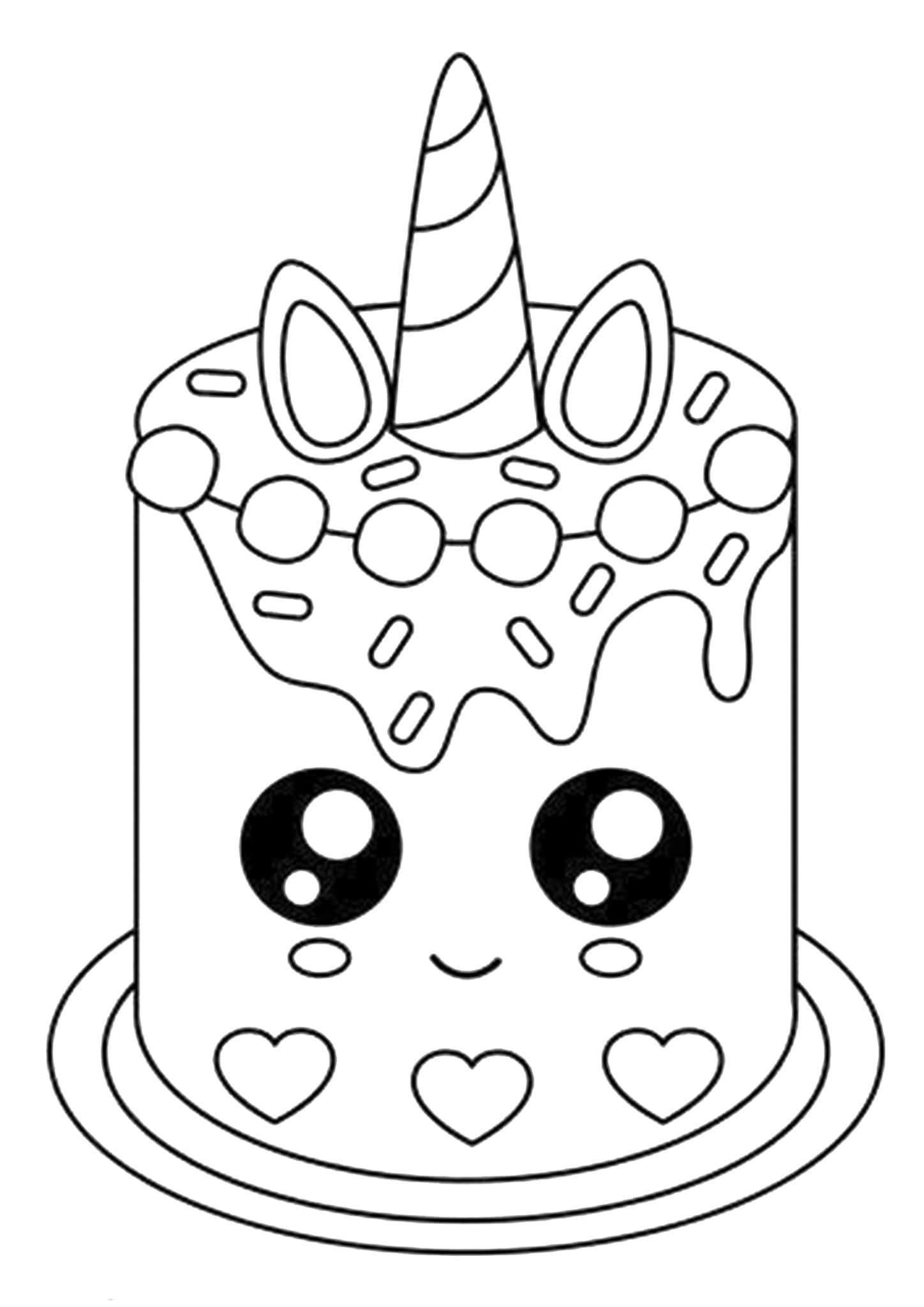 unicorn cake coloring pages