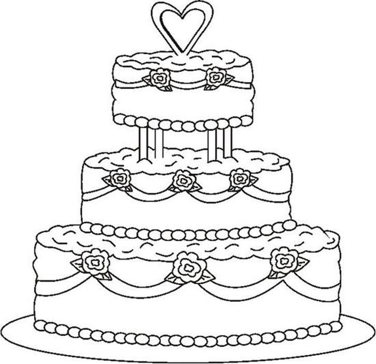 wedding cake coloring pages