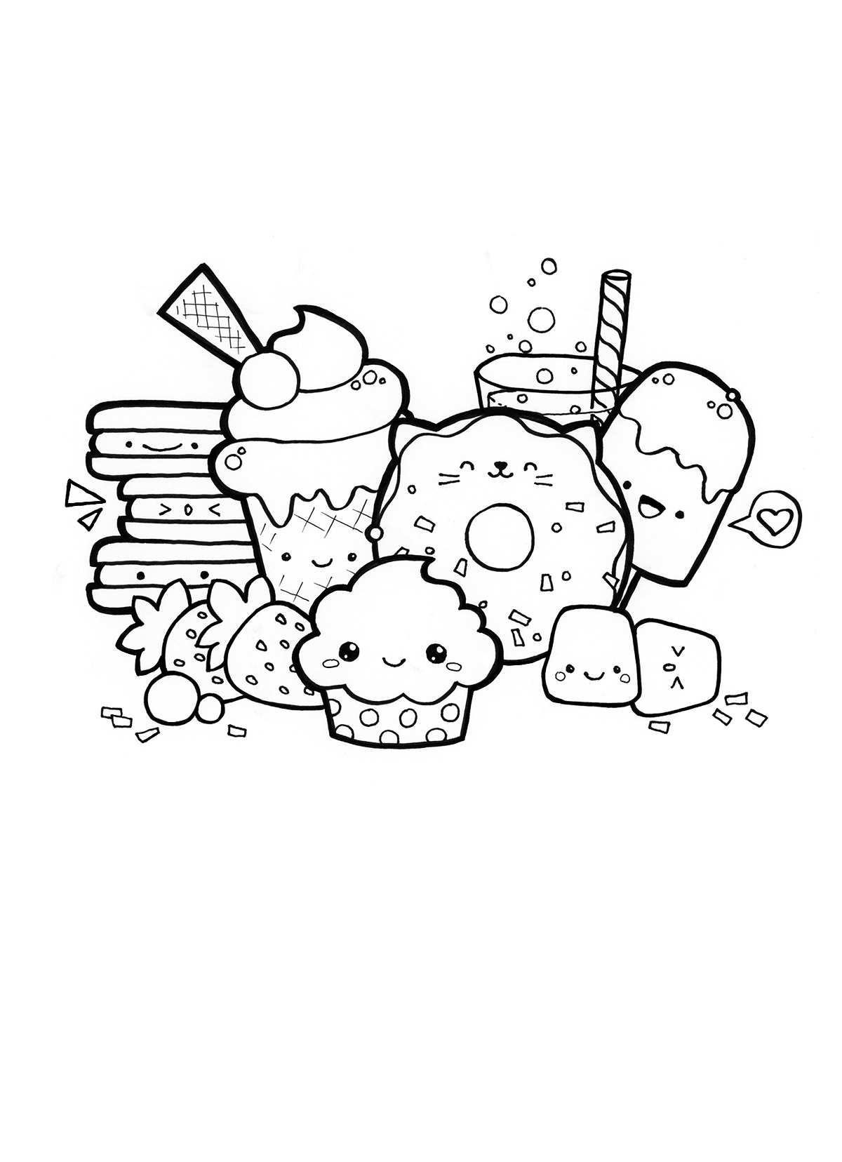 cute food coloring pages