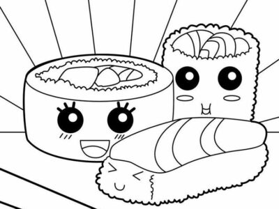 cute kawaii food coloring pages