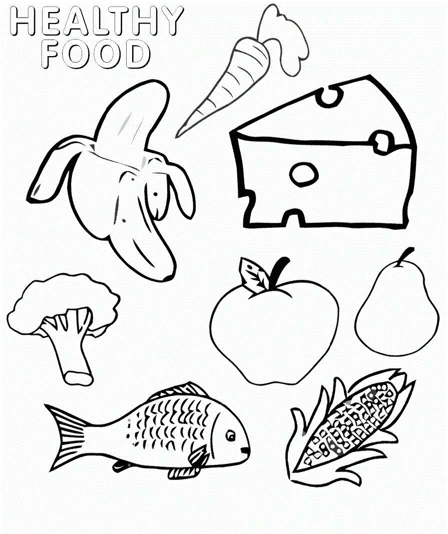 healthy food coloring pages