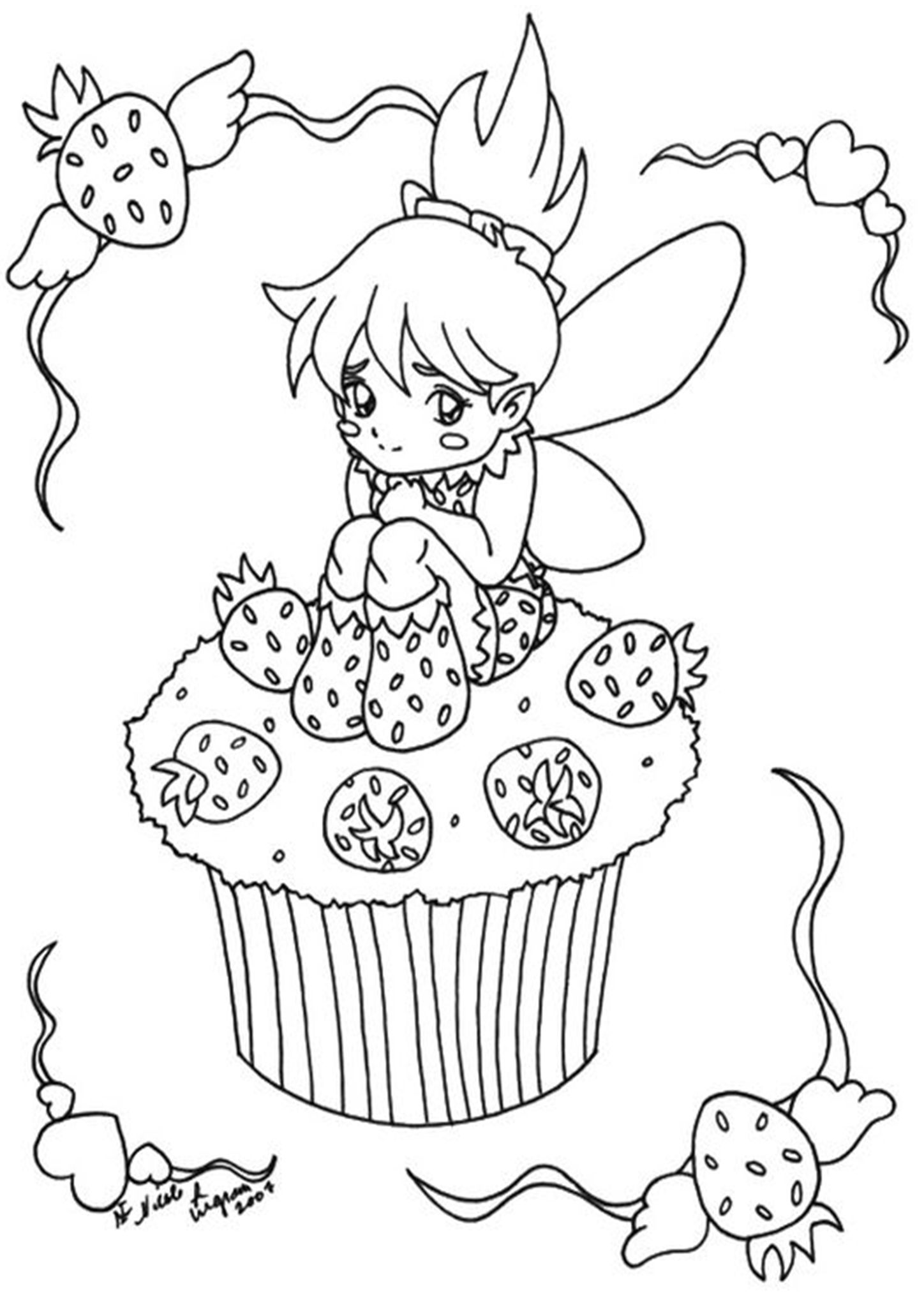 kawaii coloring pages food