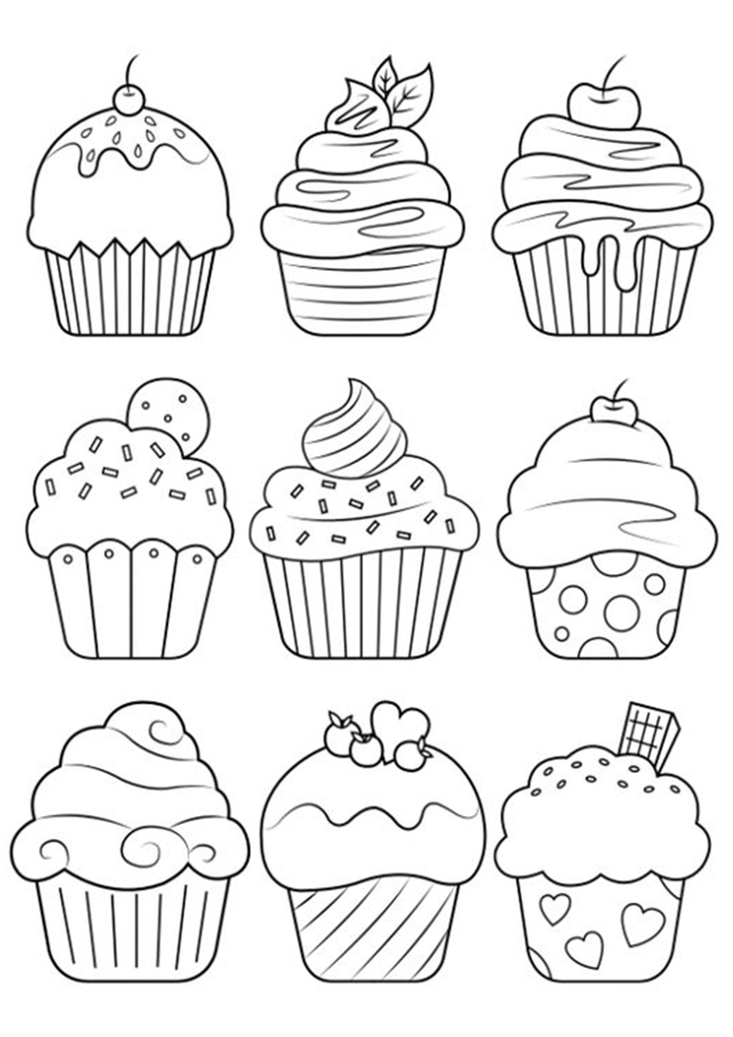 kawaii food coloring pages