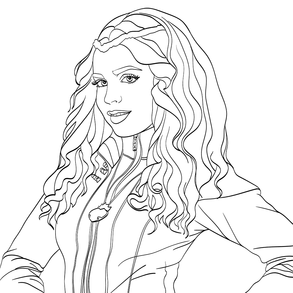 descendants 2 coloring pages mal