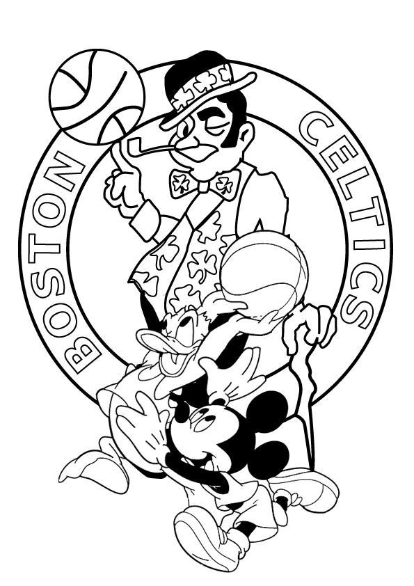 disney boston celtics coloring pages