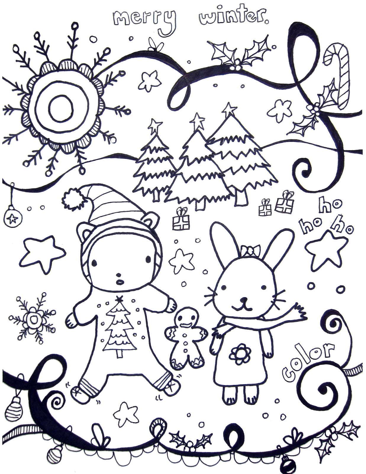 disney winter coloring pages