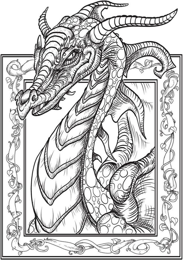 dragon coloring pages for adults