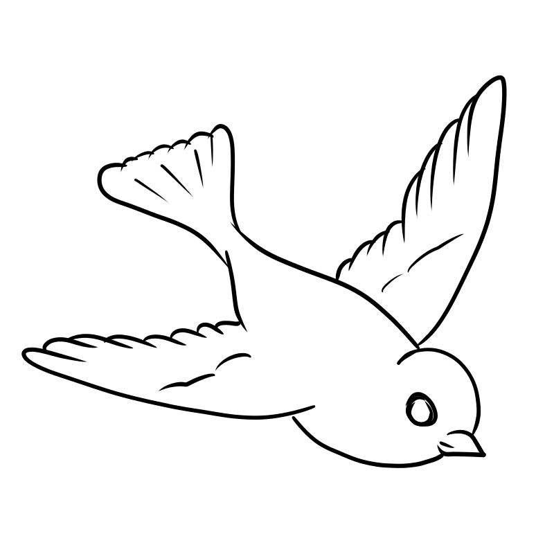 easy bird coloring page