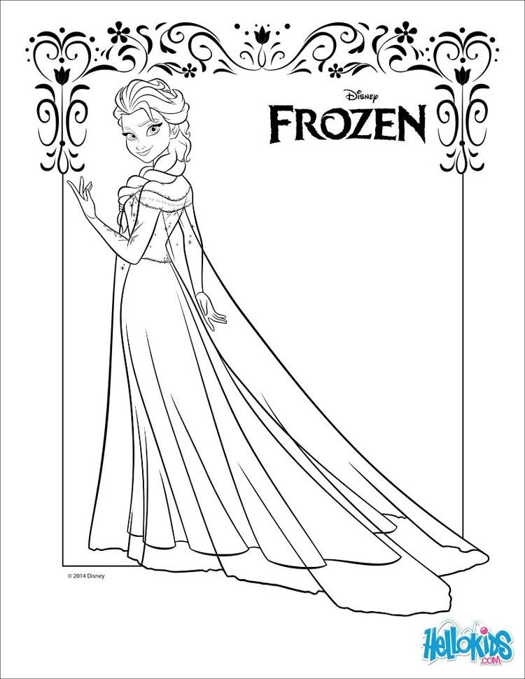 elsa free coloring pages