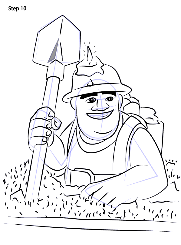 clash royale miner coloring pages