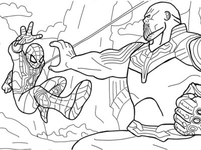 avengers infinity war spiderman coloring pages