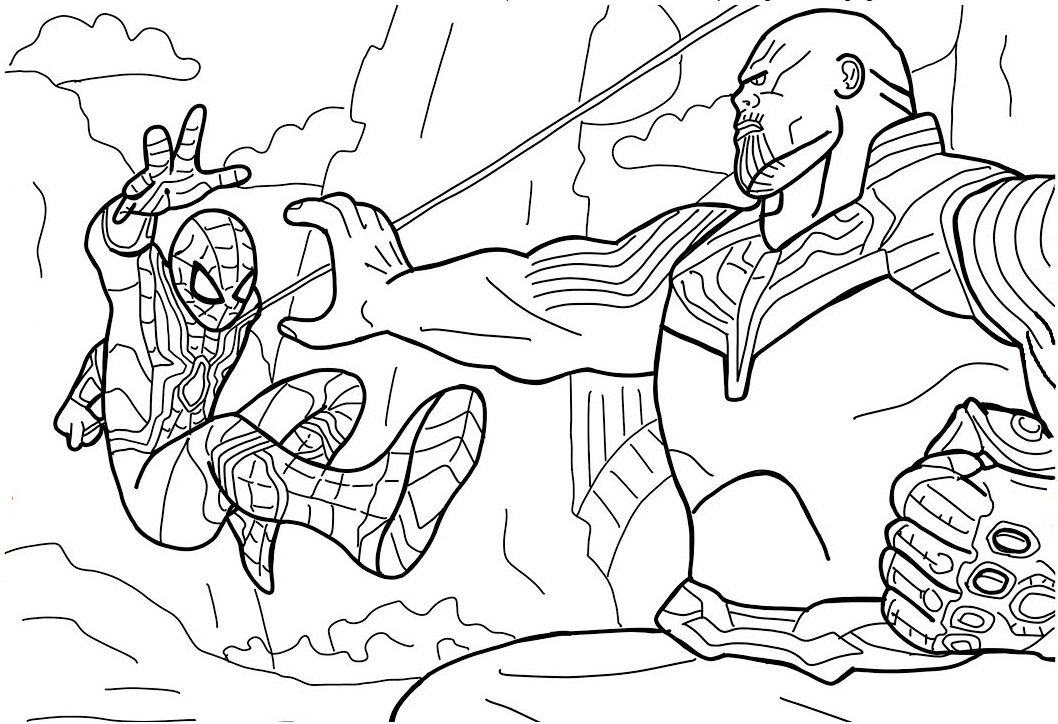 avengers infinity war spiderman coloring pages