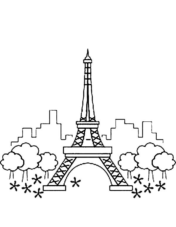 eiffel tower paris printable coloring pages