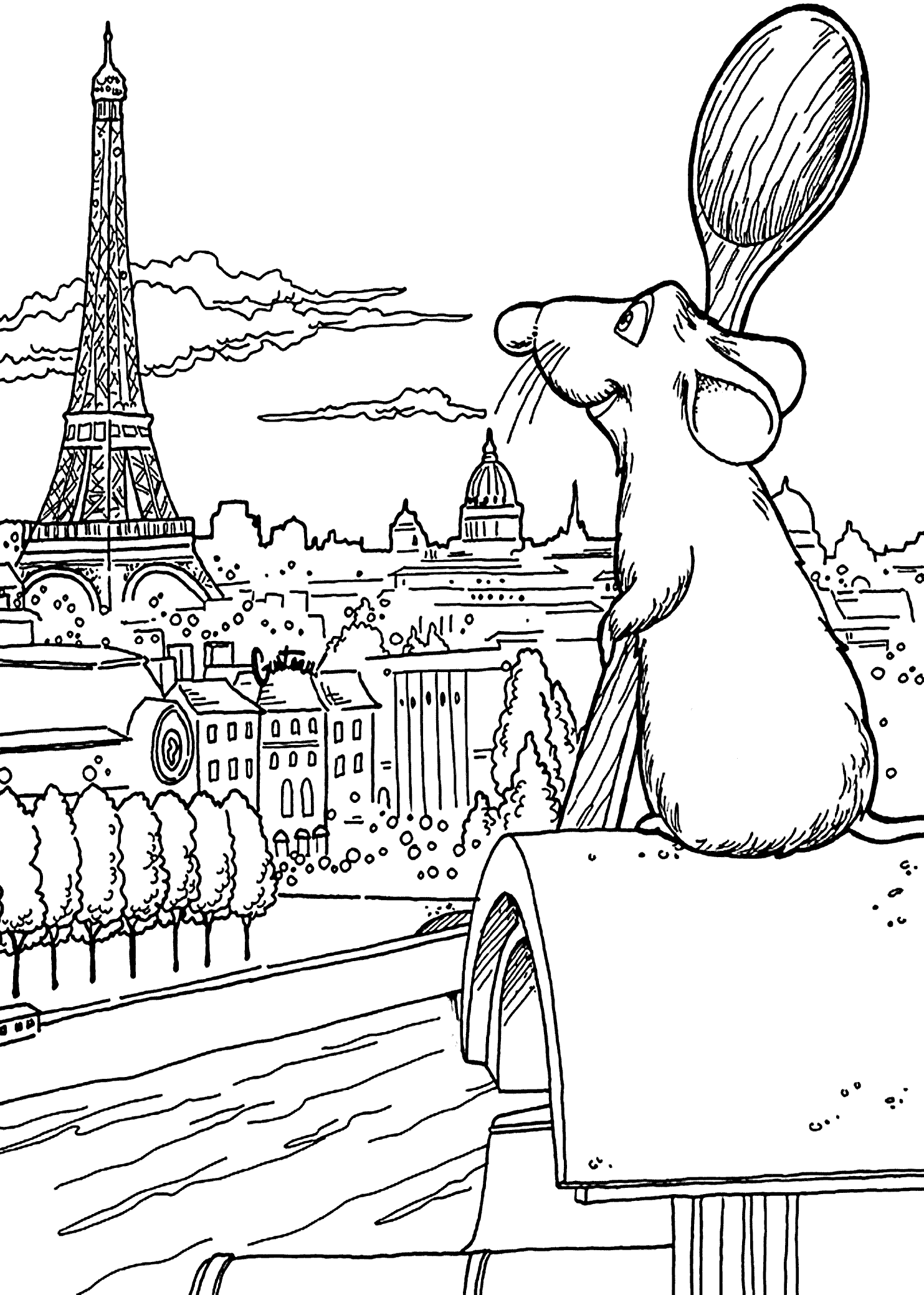 paris coloring pages printable