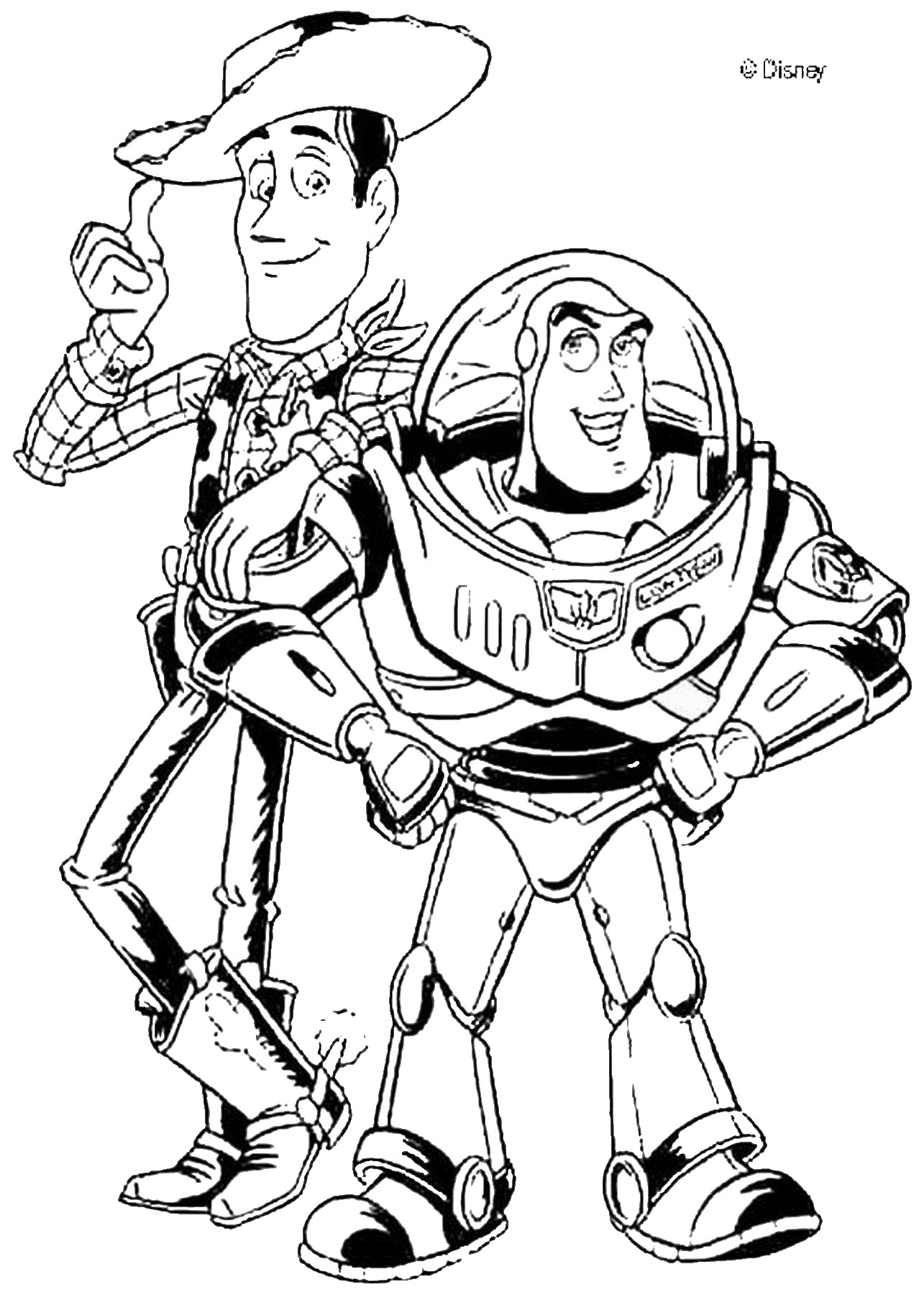 buzz lightyear and woody coloring pages