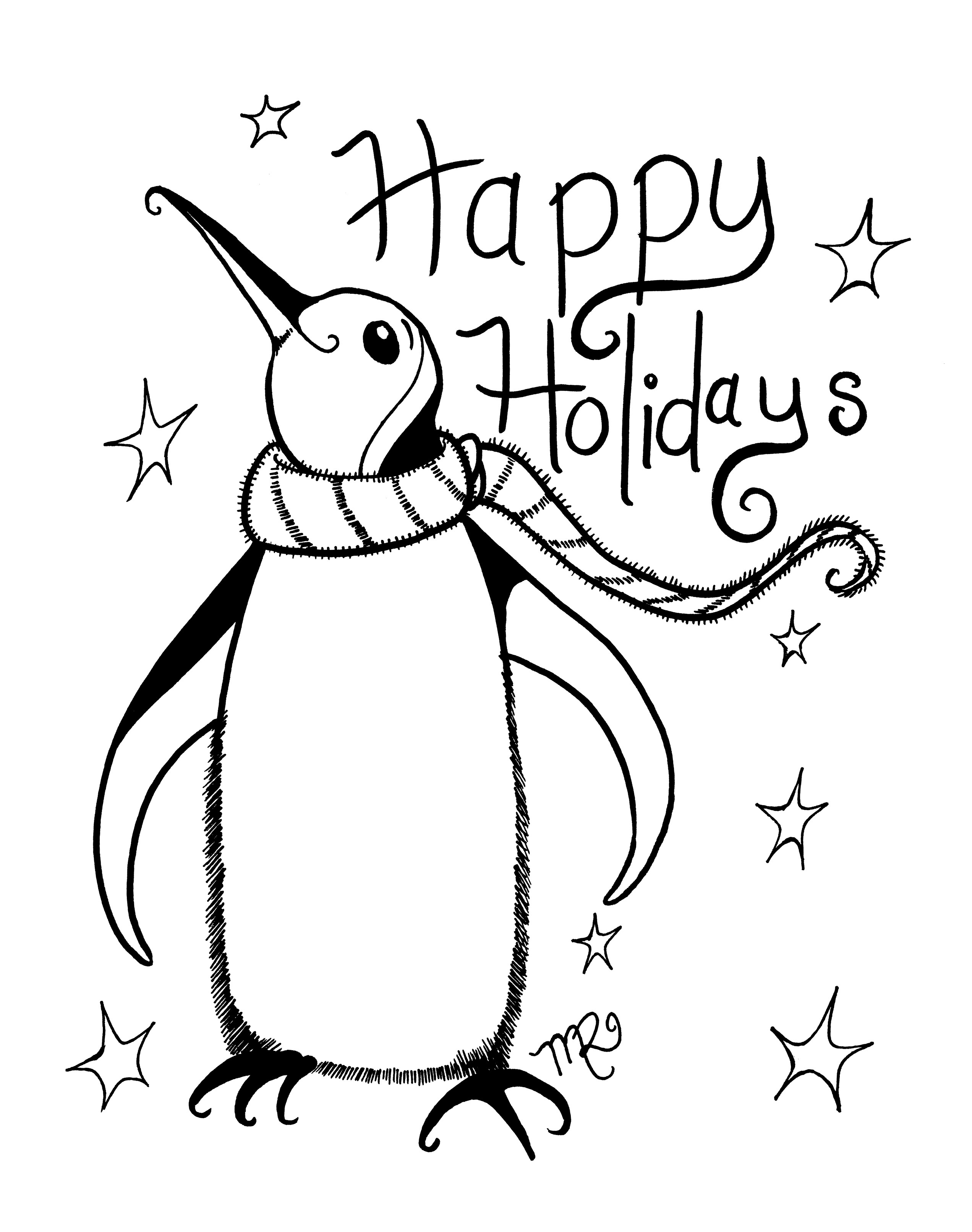 free printable holiday coloring pages