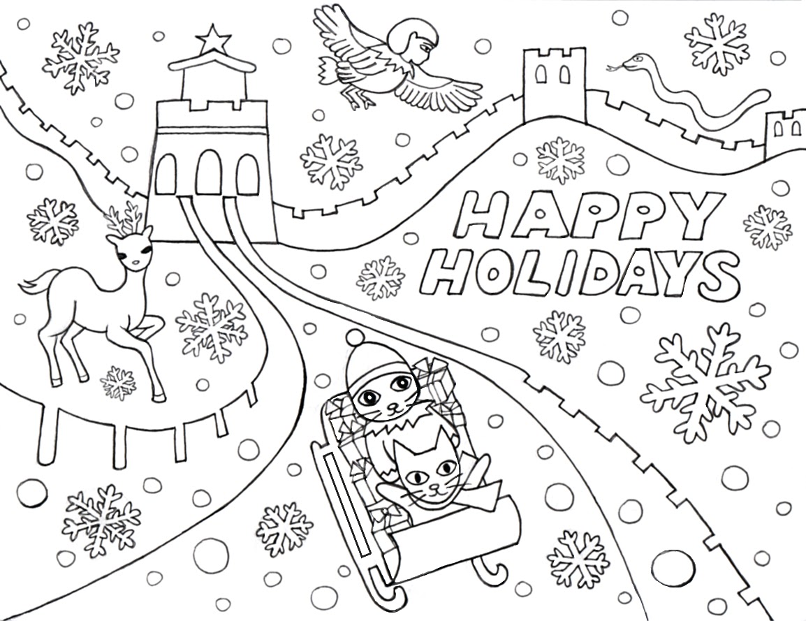 printable holiday coloring pages