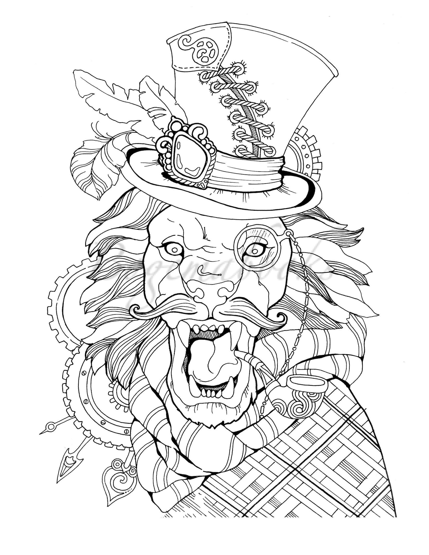 men steampunk coloring pages amazon