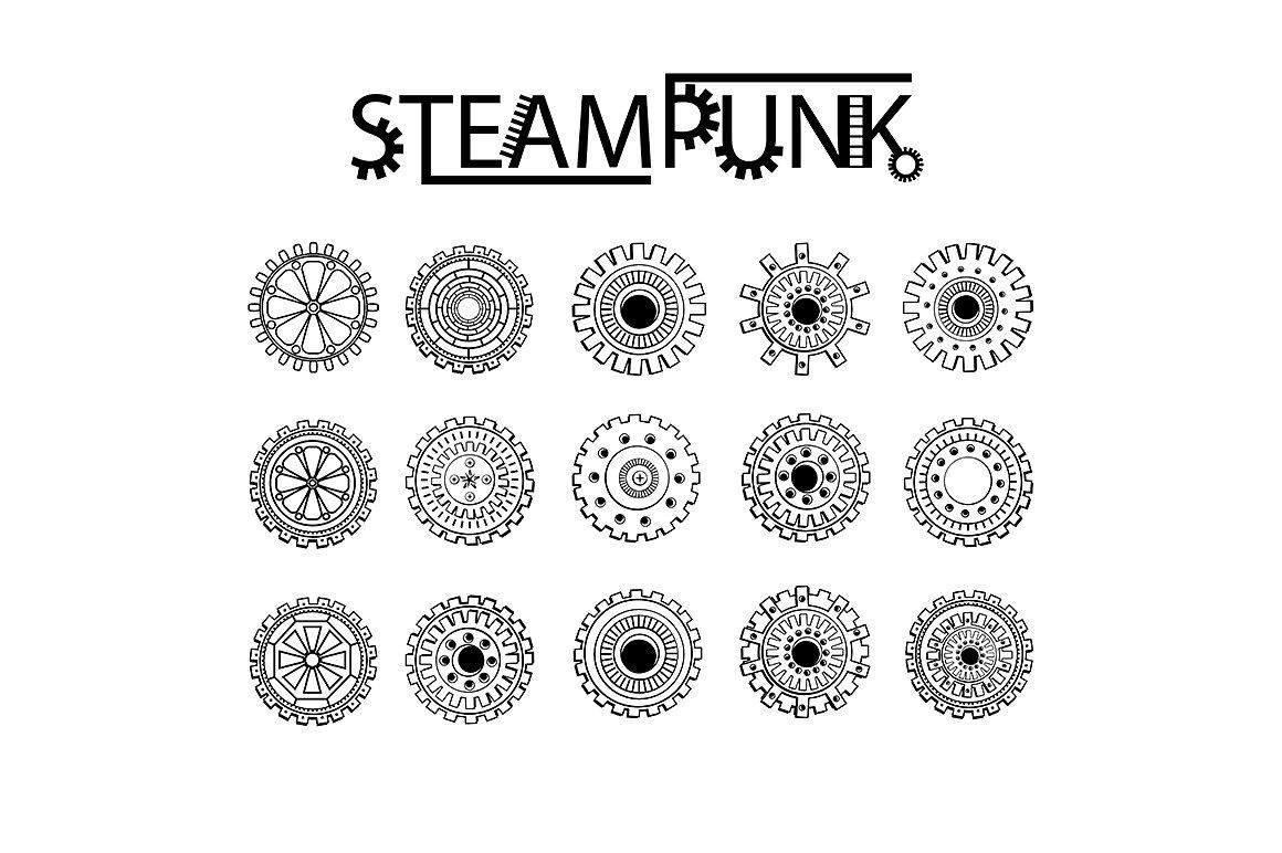 steampunk gears coloring pages