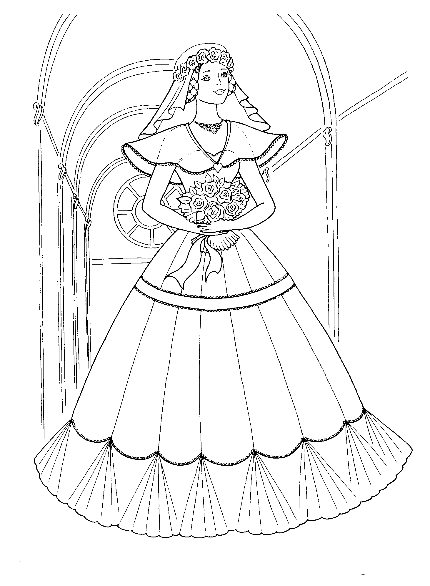 wedding dress coloring pages