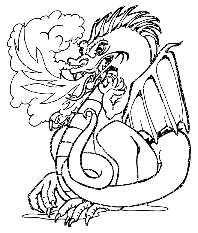 fire breathing dragon coloring pages