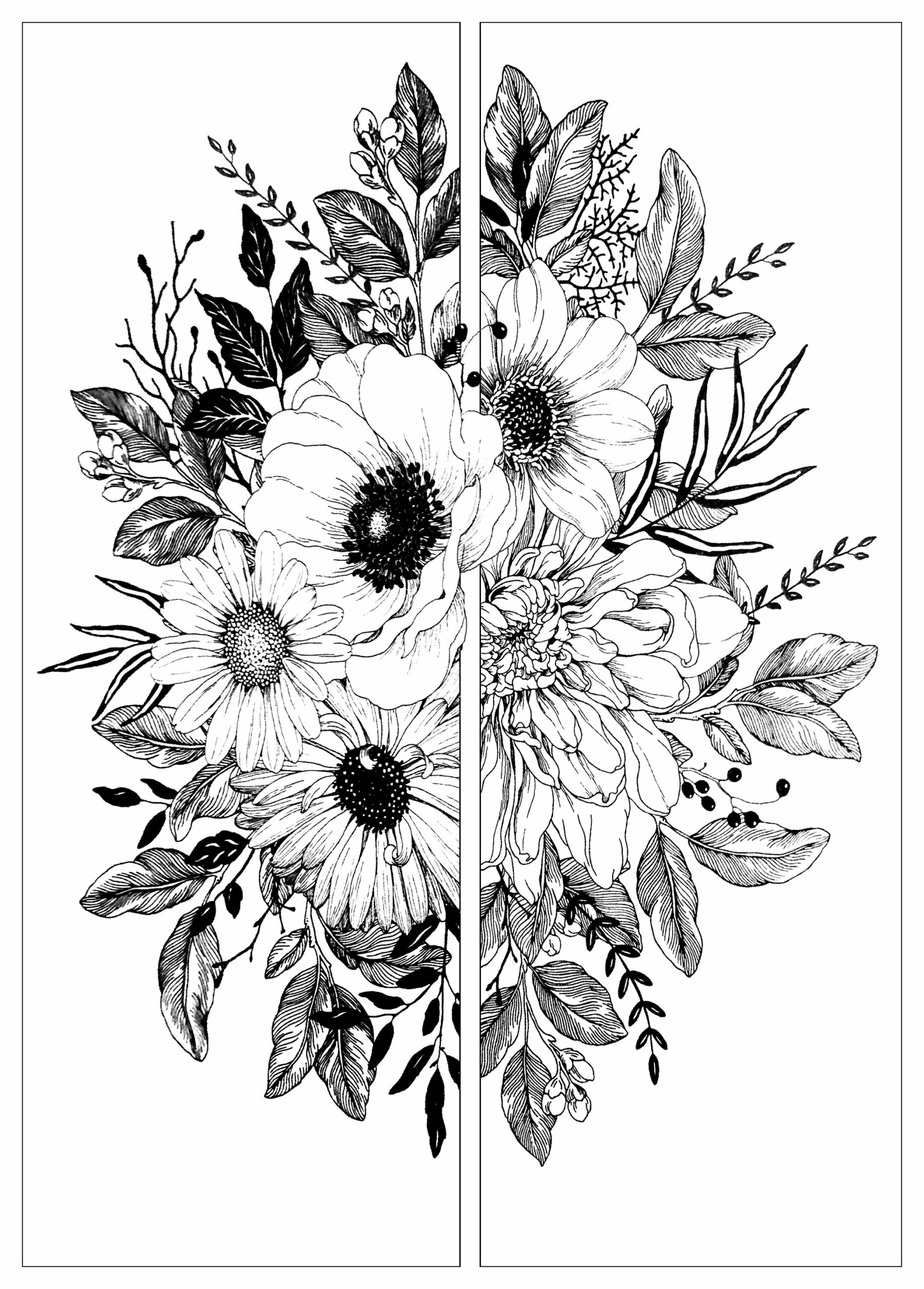 floral adult coloring pages