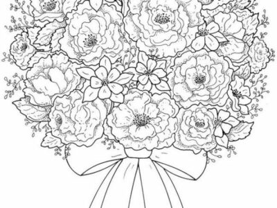 flower bouquet coloring book