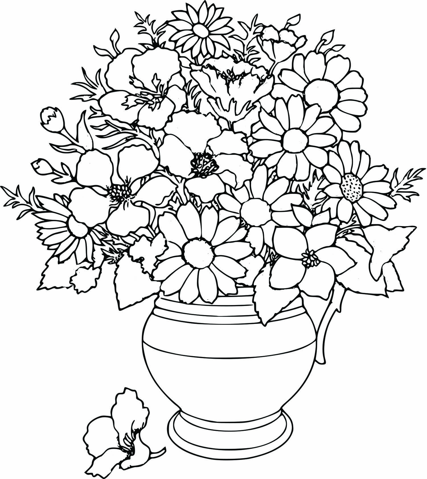 spring flower in a pot coloring pages