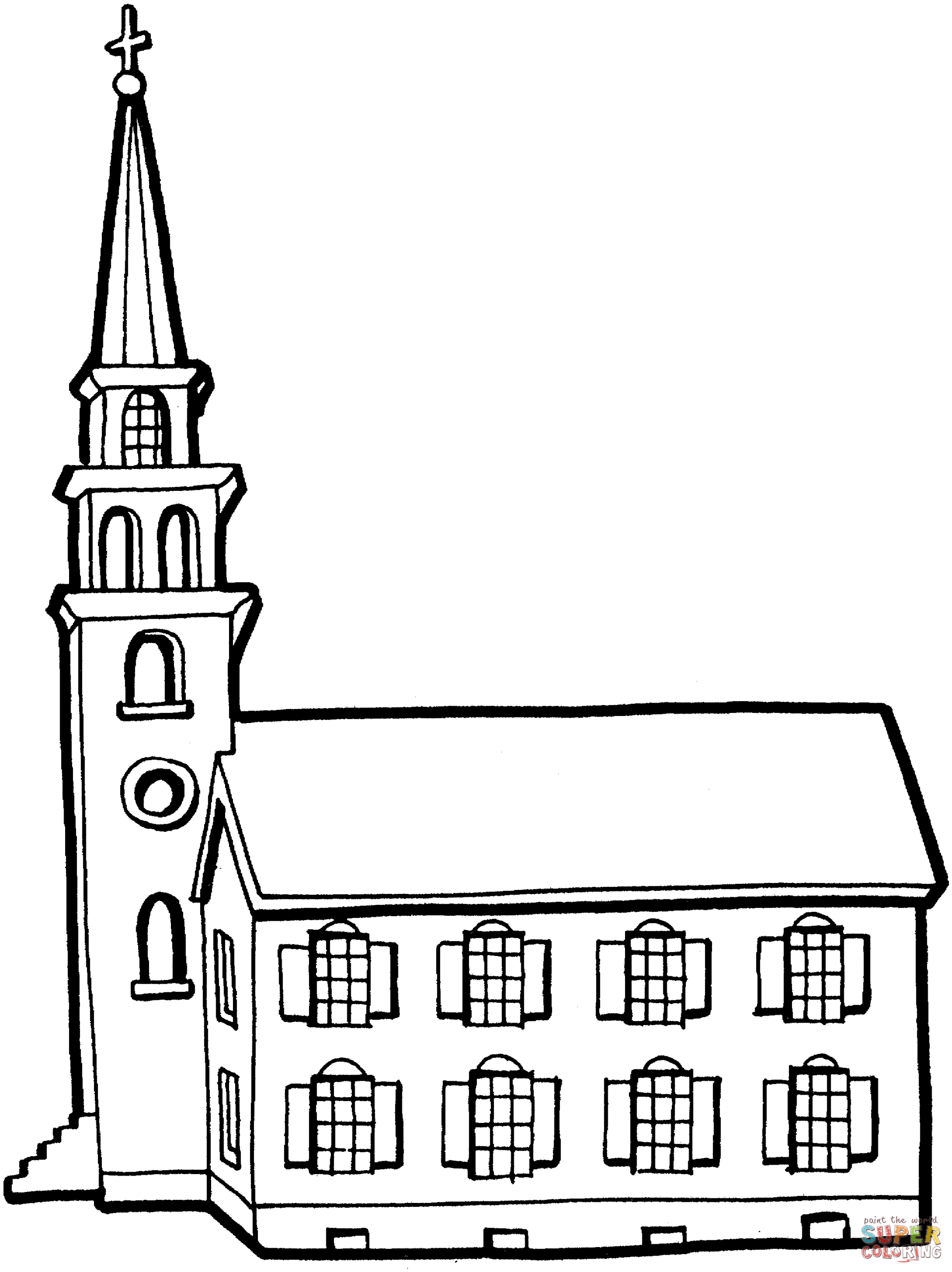 coloring pages church