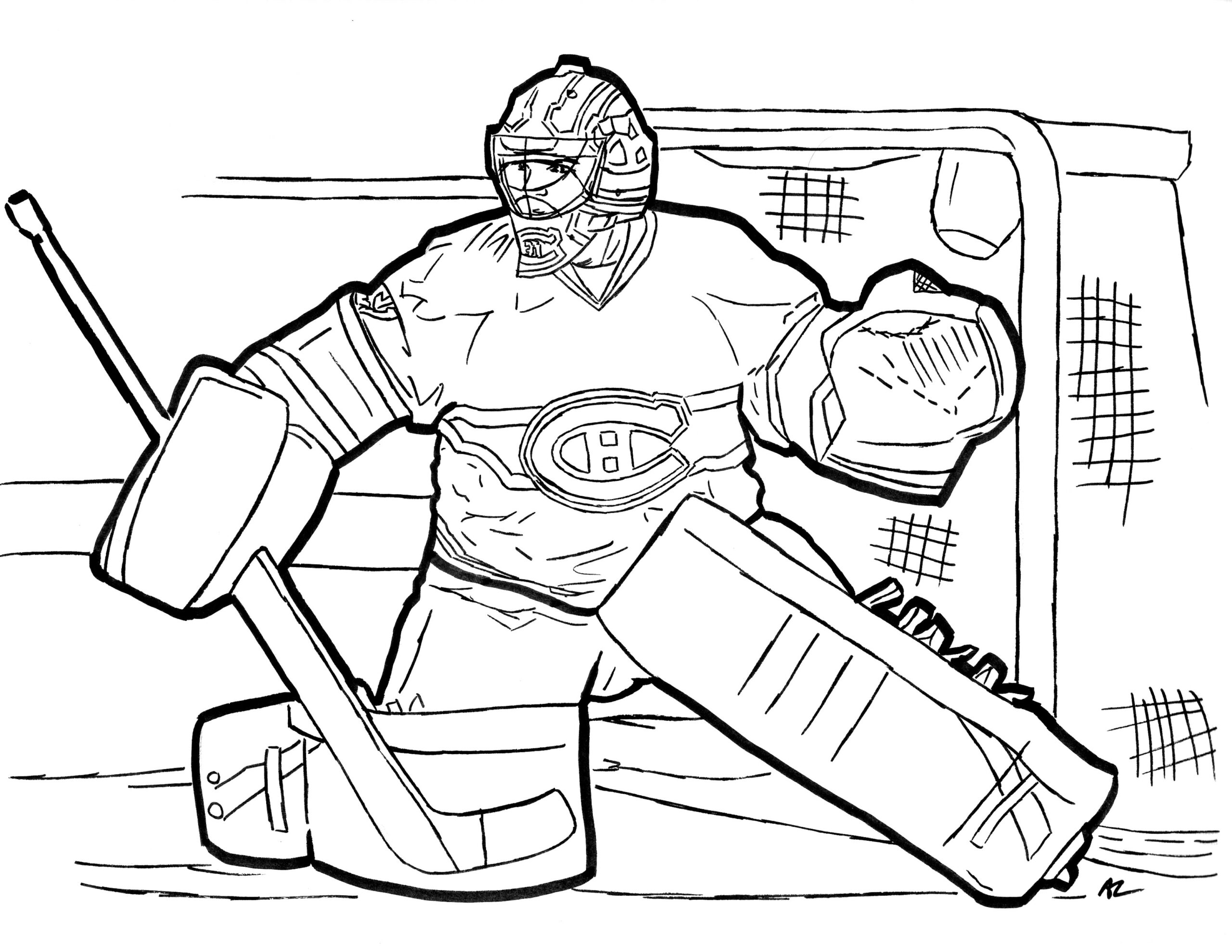 hockey goalie coloring pages