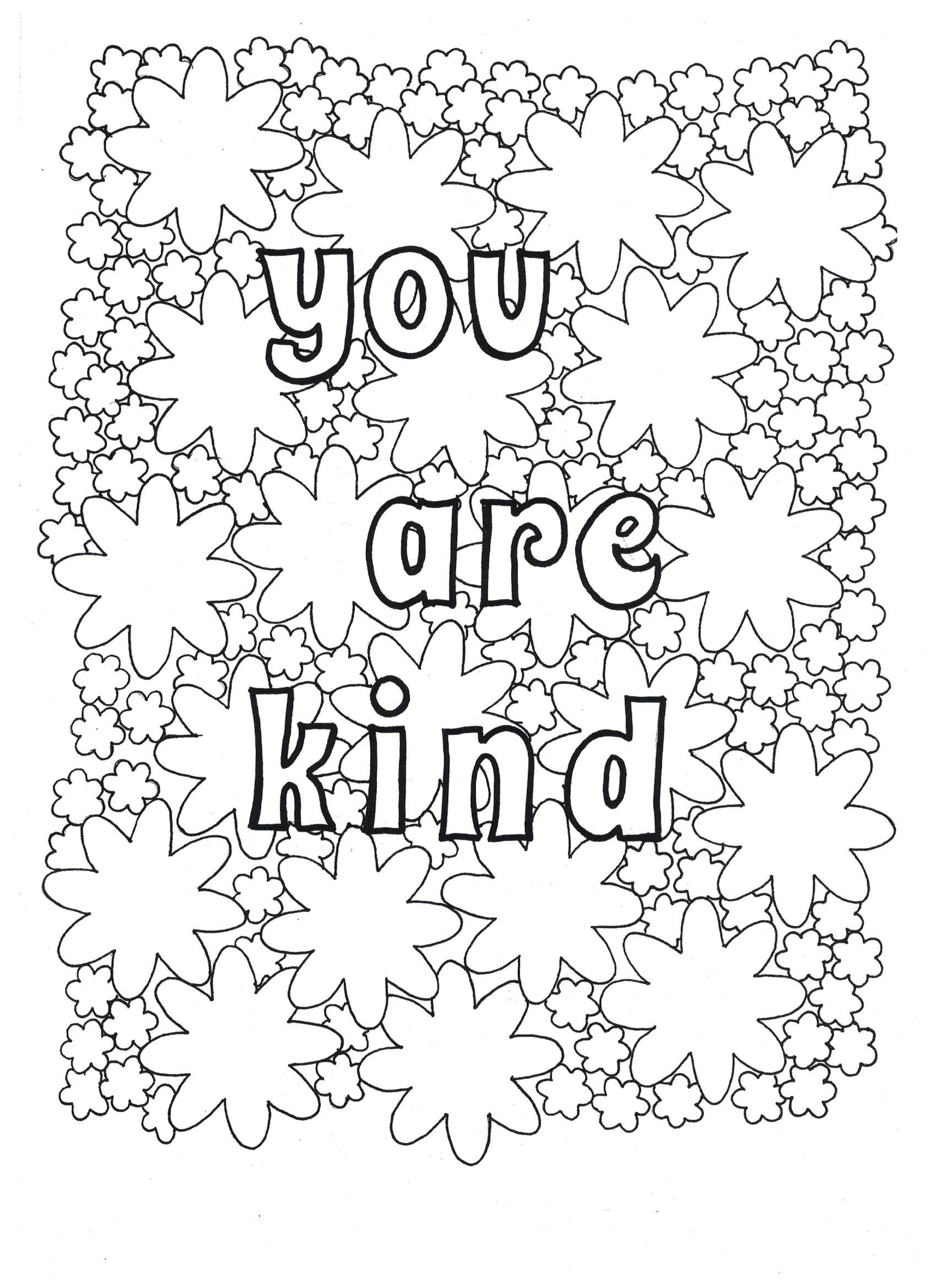 kindness coloring pages printable