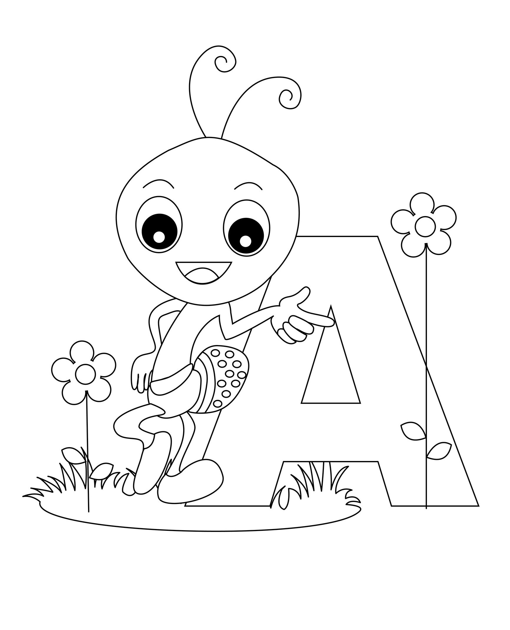 coloring pages letter a