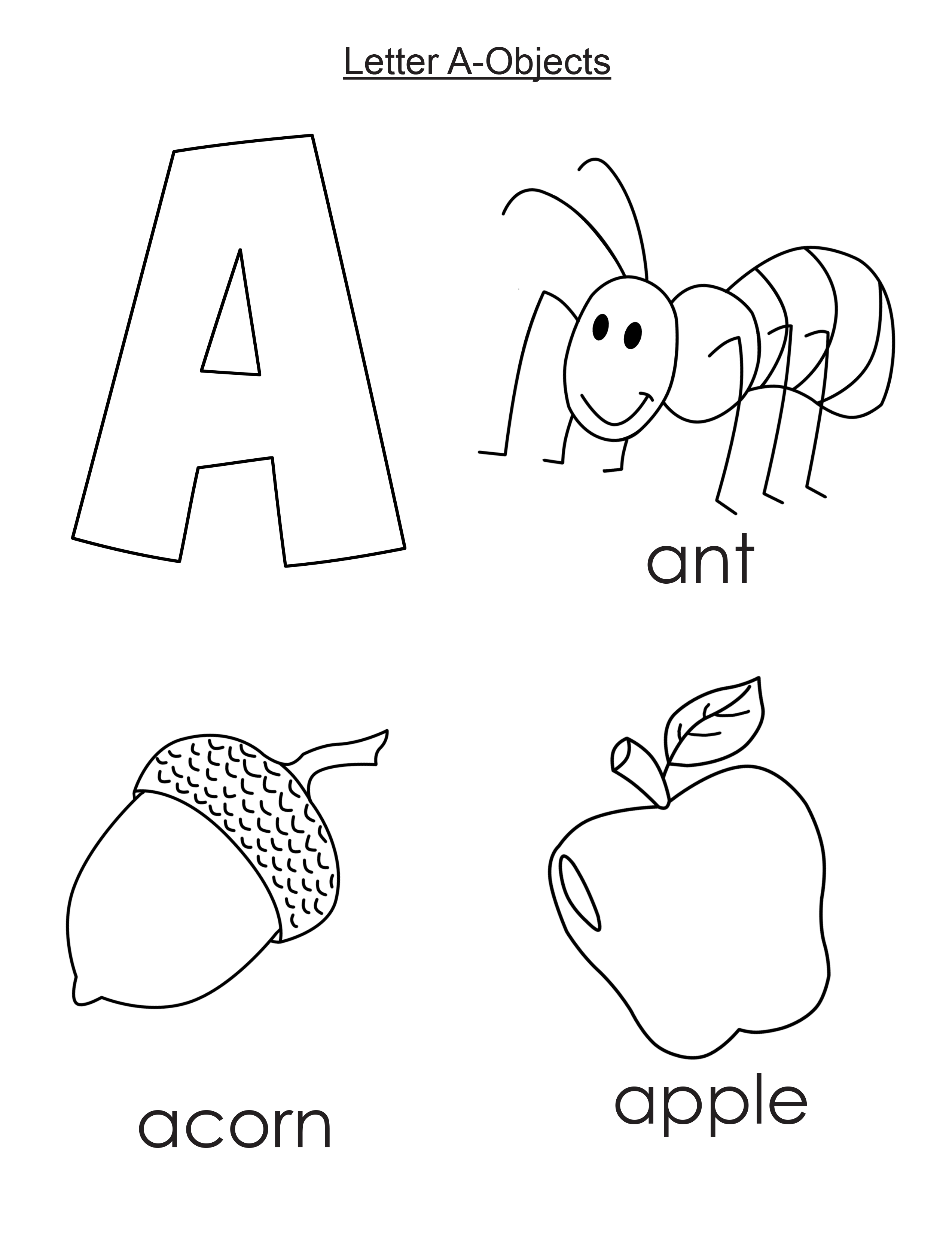 letter a coloring pages for preschoolers